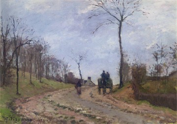 Carro en una carretera rural en las afueras de Louveciennes 1872 Camille Pissarro Pinturas al óleo